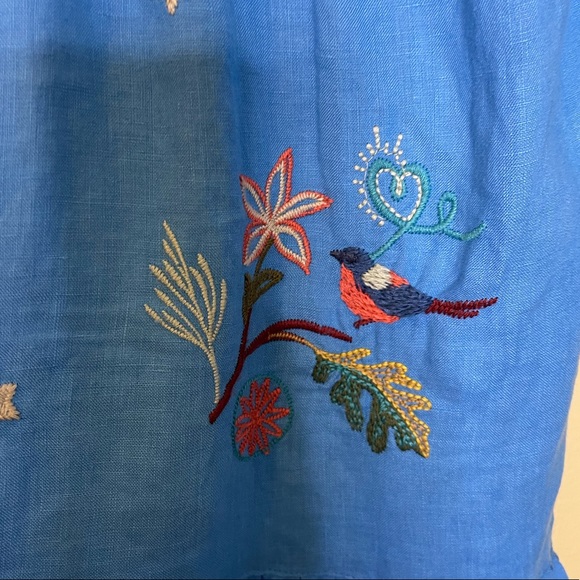 Johnny Was Blue Embroidered Dress - Picture 12 of 14